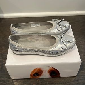 Hush Puppies, Josie Flat, Silver girls 12 1/2 M